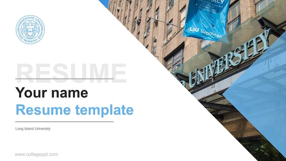 Long Island University Resume PPT Template16:9 ratio PPT effect preview image