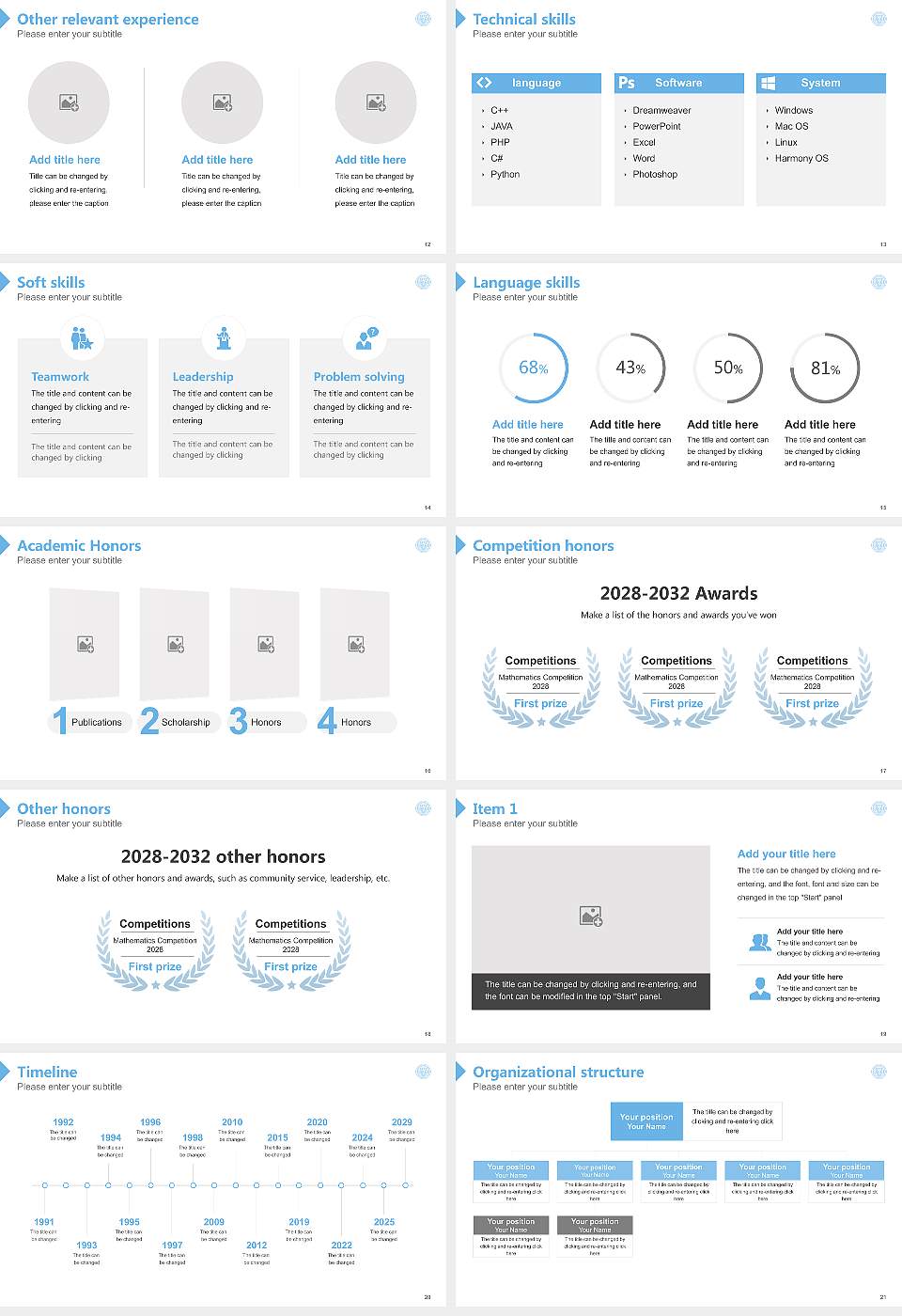 Long Island University Resume PPT Template16:9 ratio PPT effect preview image3