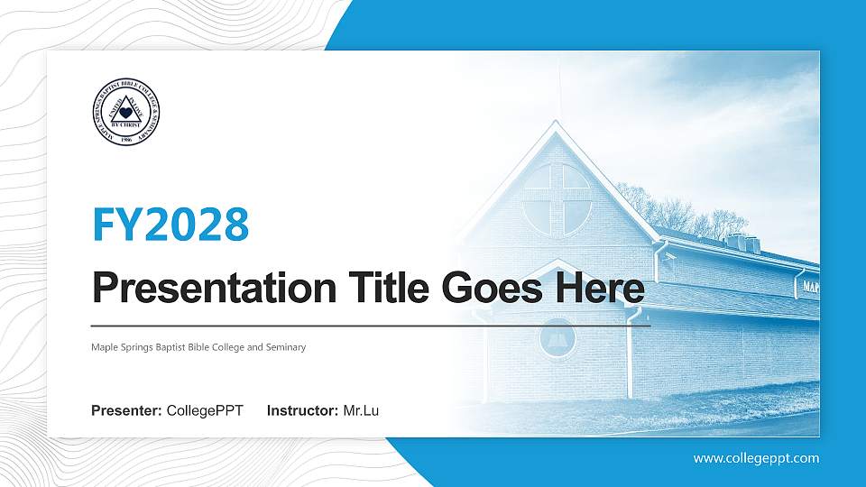 Maple Springs Baptist Bible College and Seminary Academic Presentation/Research Findings Report PPT Template16:9 ratio PPT effect preview image
