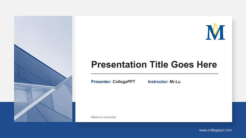 Madonna University General Purpose PPT Template16:9 ratio PPT effect preview image