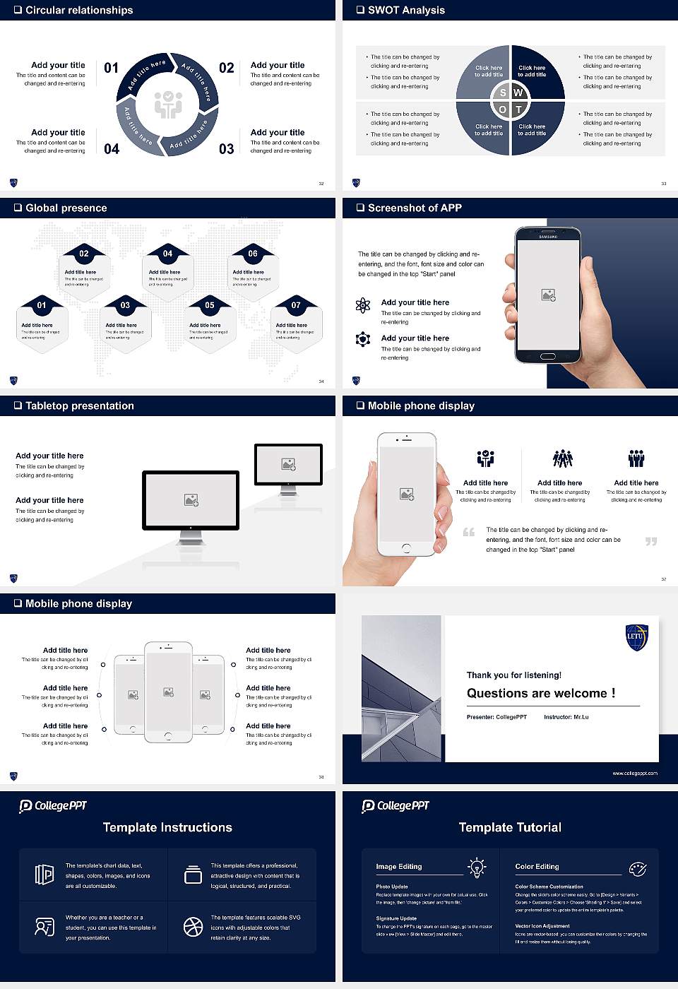 Letourneau University General Purpose PPT Template16:9 ratio PPT effect preview image5