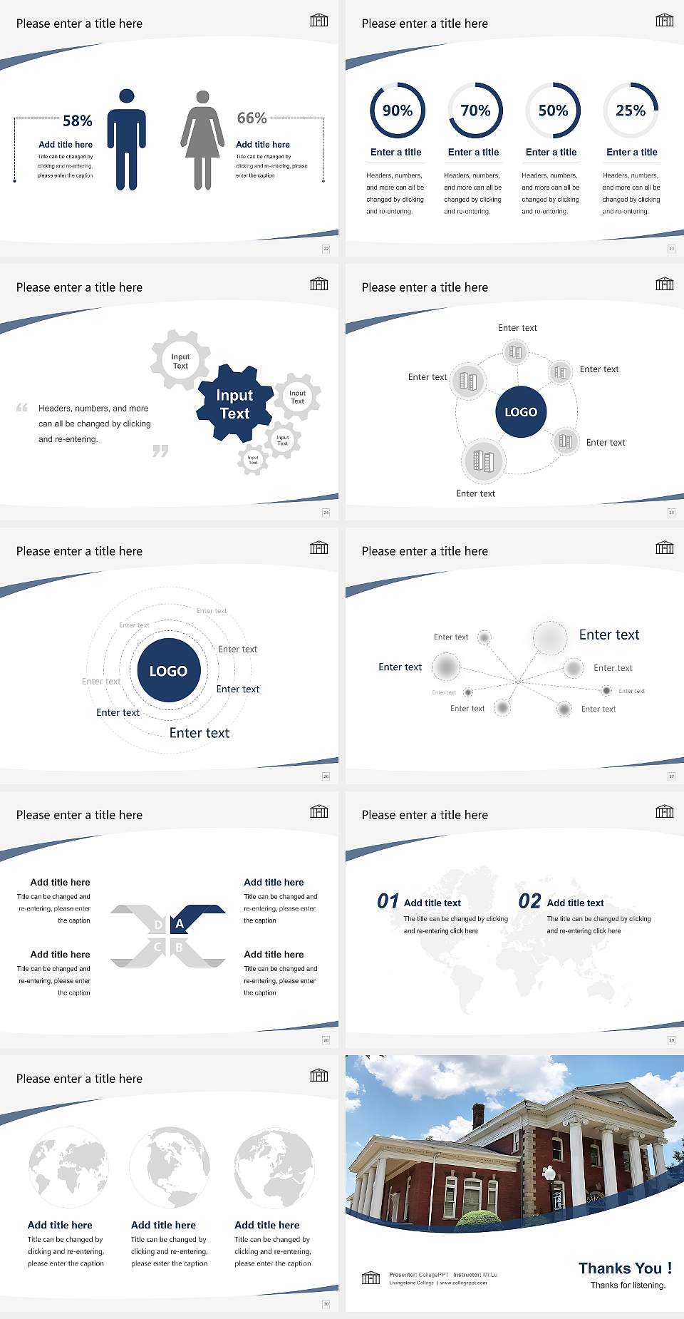 Livingstone College Course/Courseware Creation PPT Template4:3 ratio PPT effect preview image4