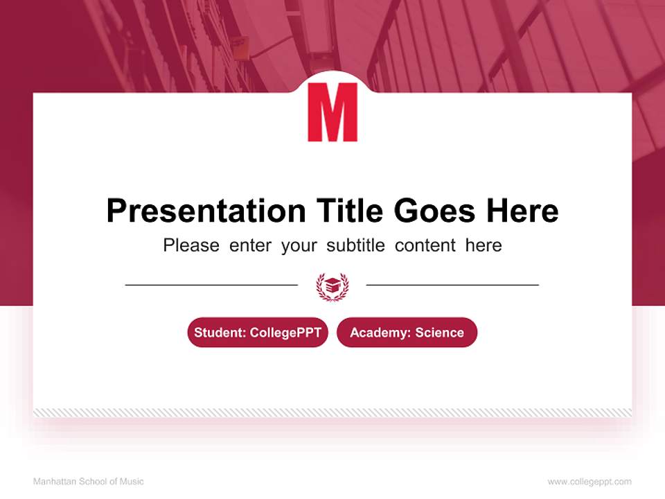 Manhattan School of Music National Scholarship Defense PPT Template4:3 ratio PPT effect preview image4