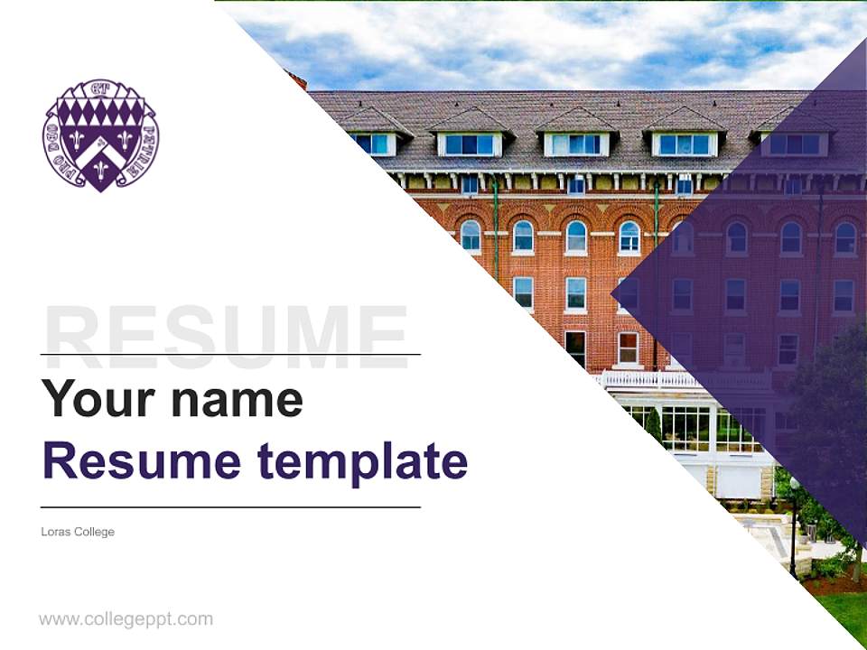Loras College Resume PPT Template4:3 ratio PPT effect preview image5