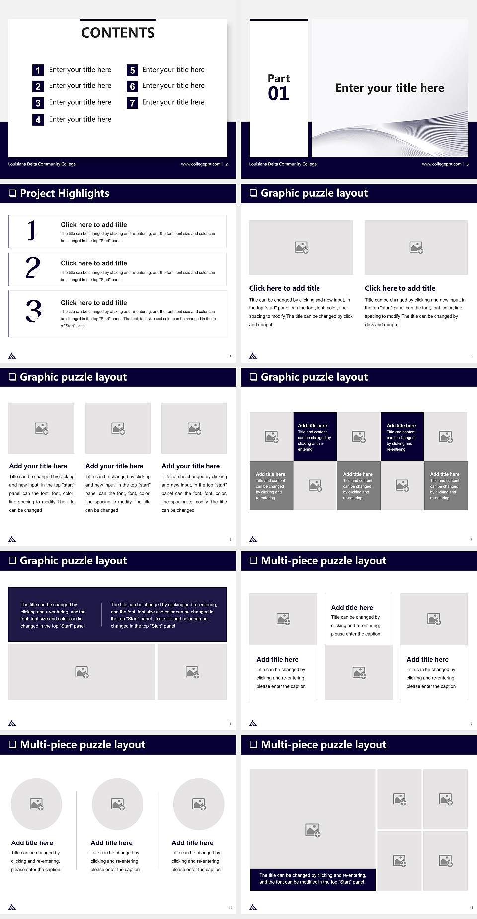 Louisiana Delta Community College General Purpose PPT Template4:3 ratio PPT effect preview image2