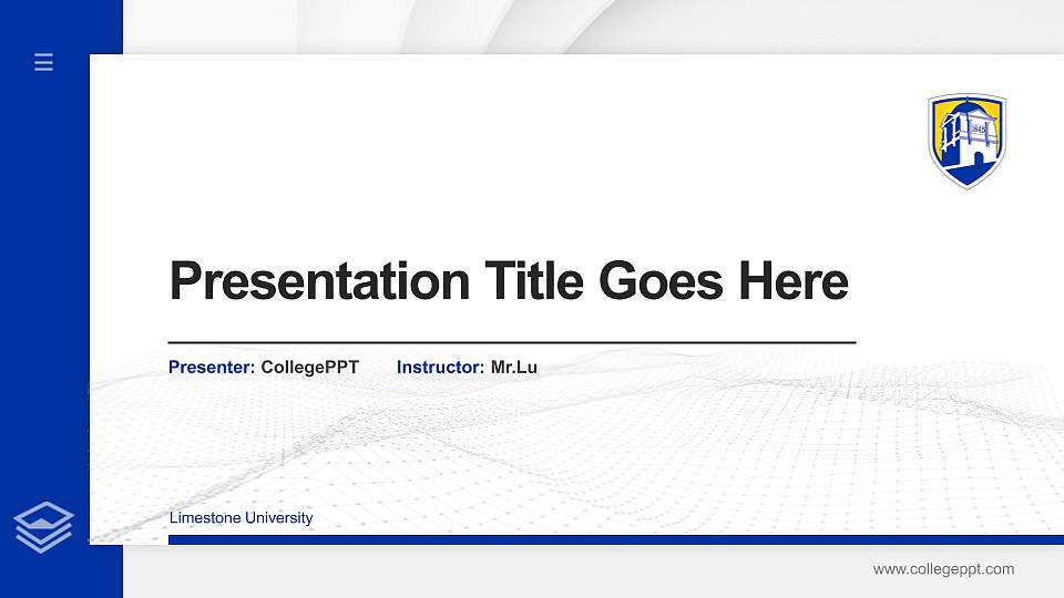 Limestone University Thesis Proposal/Graduation Defense PPT Template16:9 ratio PPT effect preview image
