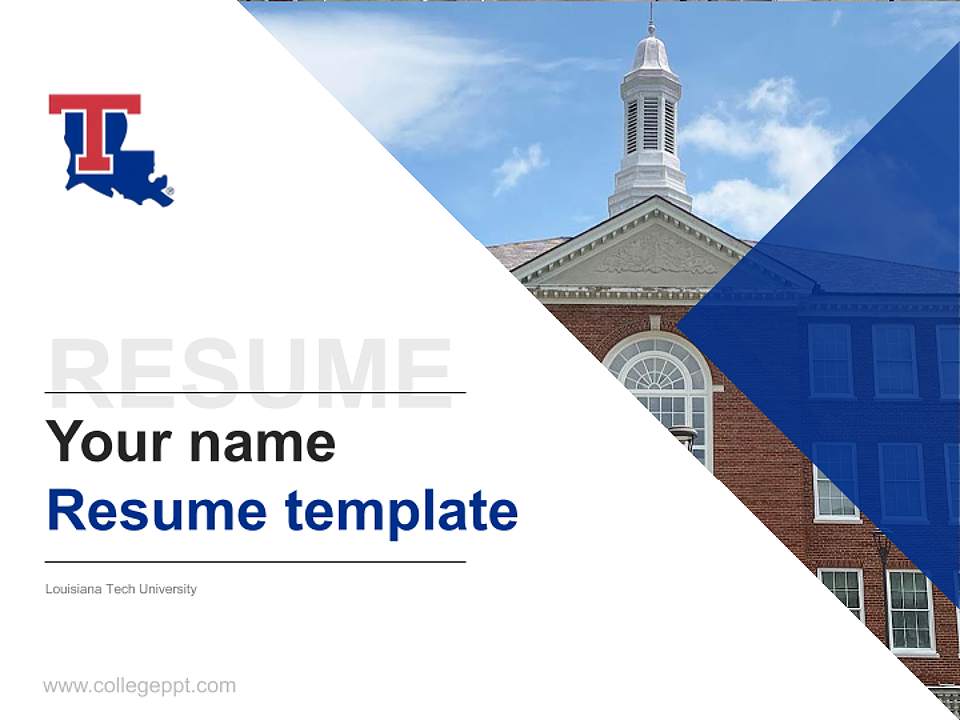 Louisiana Tech University Resume PPT Template4:3 ratio PPT effect preview image5