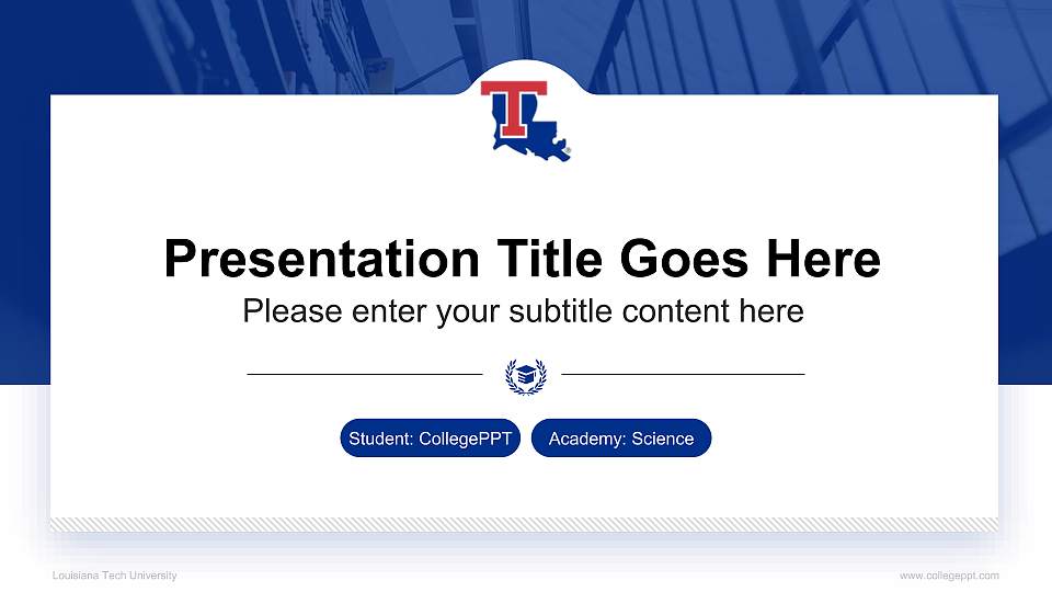 Louisiana Tech University National Scholarship Defense PPT Template16:9 ratio PPT effect preview image