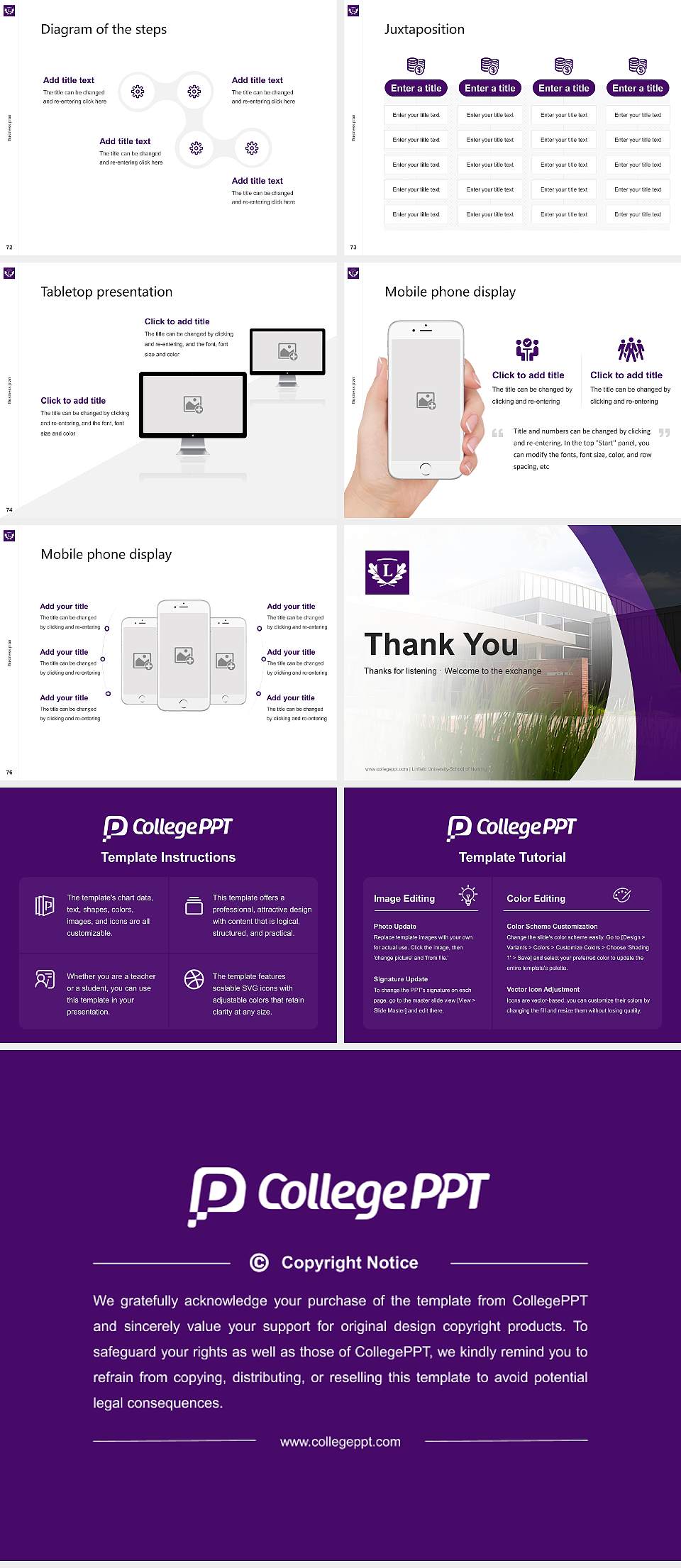 Linfield University-School of Nursing Competition/Entrepreneurship Contest PPT Template4:3 ratio PPT effect preview image9