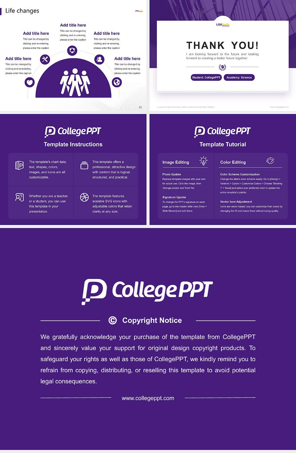 Louisiana State University Health Sciences Center-New Orleans National Scholarship Defense PPT Template4:3 ratio PPT effect preview image4