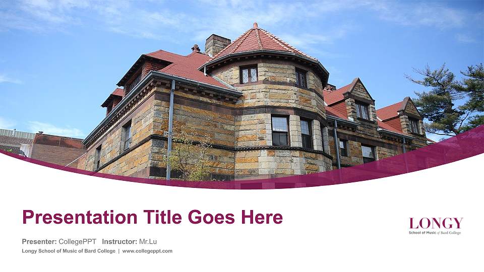 Longy School of Music of Bard College Course/Courseware Creation PPT Template16:9 ratio PPT effect preview image