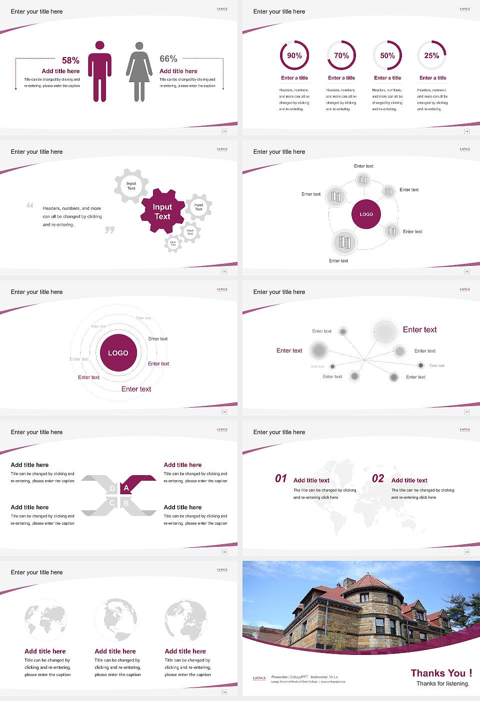Longy School of Music of Bard College Course/Courseware Creation PPT Template16:9 ratio PPT effect preview image4