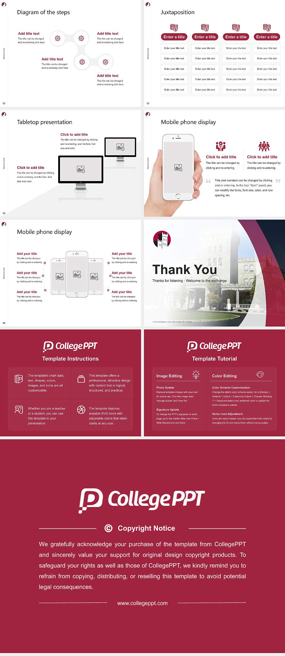Manhattanville College Competition/Entrepreneurship Contest PPT Template4:3 ratio PPT effect preview image9