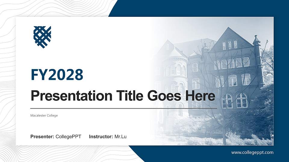 Macalester College Academic Presentation/Research Findings Report PPT Template16:9 ratio PPT effect preview image