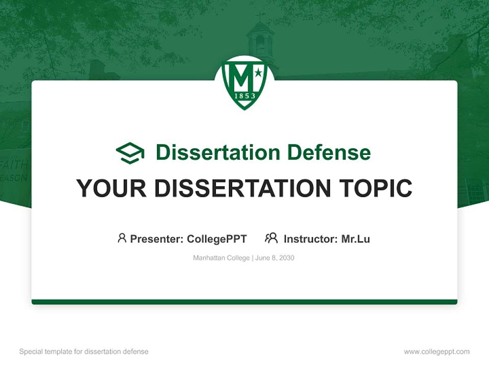 Manhattan College Graduation Thesis Defense PPT Template4:3 ratio PPT effect preview image7