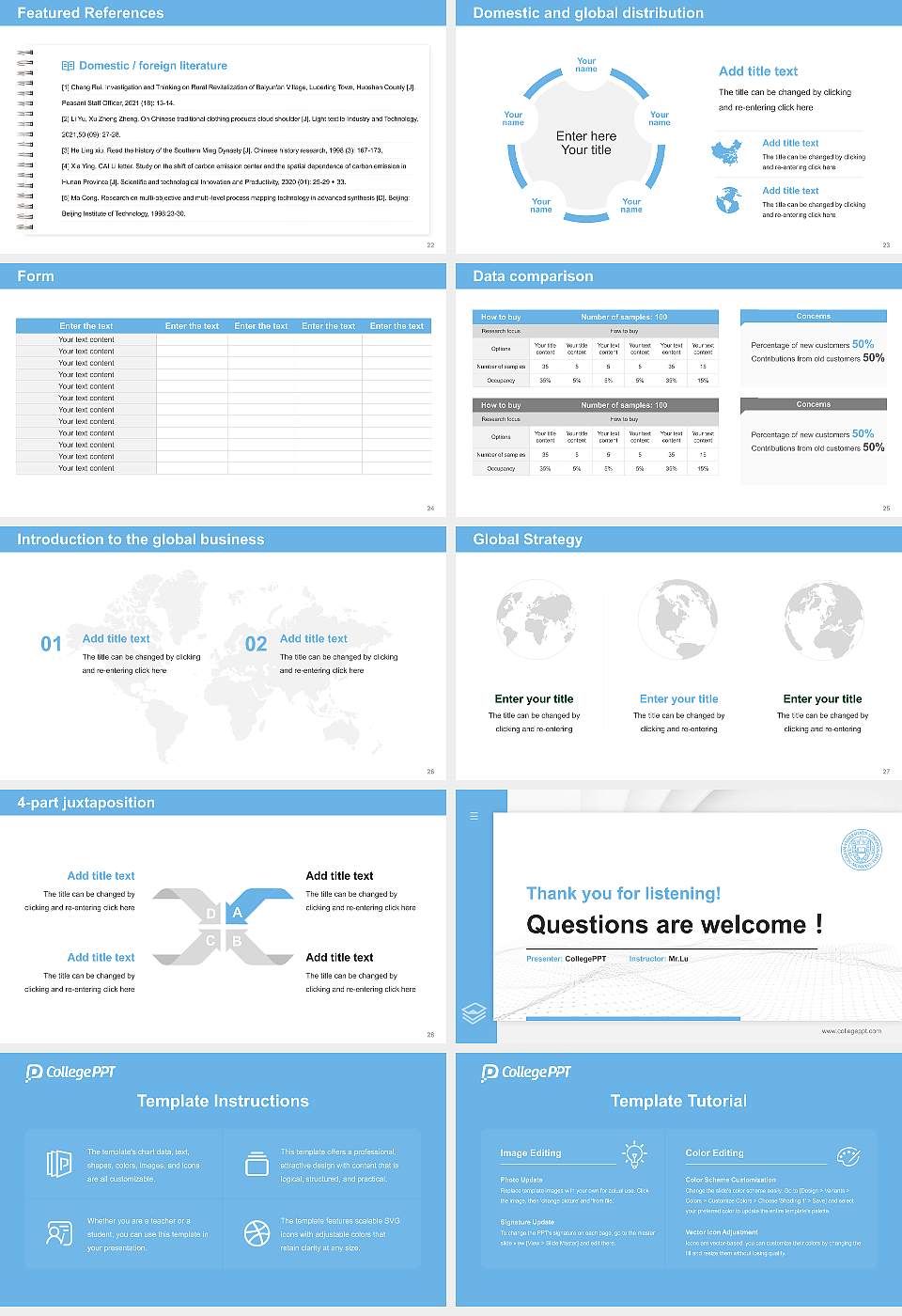 Long Island University Thesis Proposal/Graduation Defense PPT Template16:9 ratio PPT effect preview image4