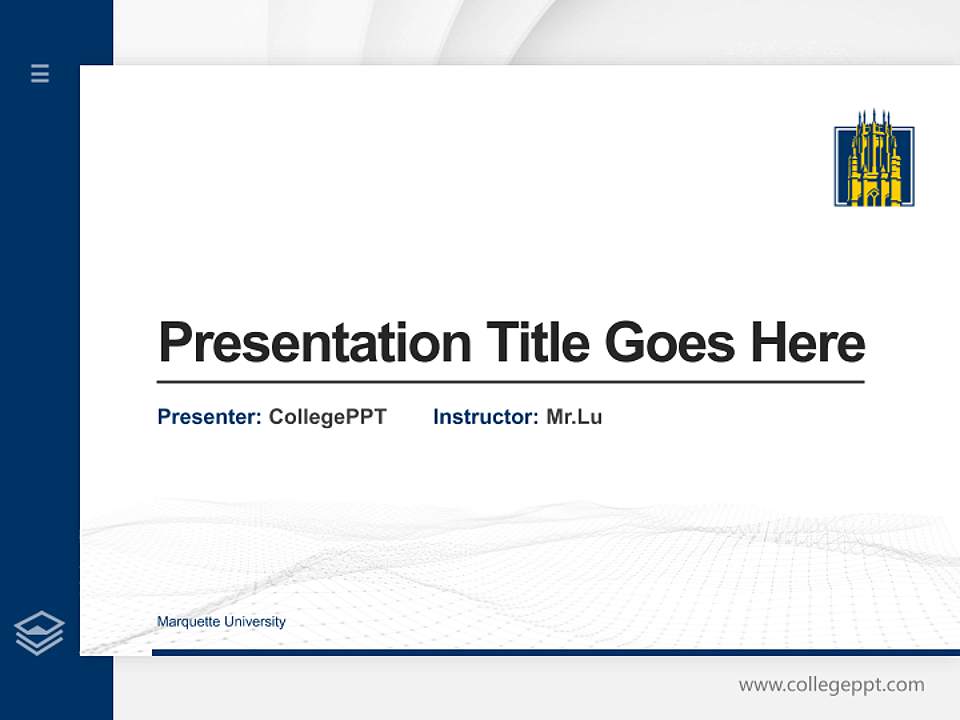 Marquette University Thesis Proposal/Graduation Defense PPT Template4:3 ratio PPT effect preview image5