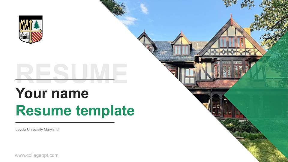 Loyola University Maryland Resume PPT Template16:9 ratio PPT effect preview image