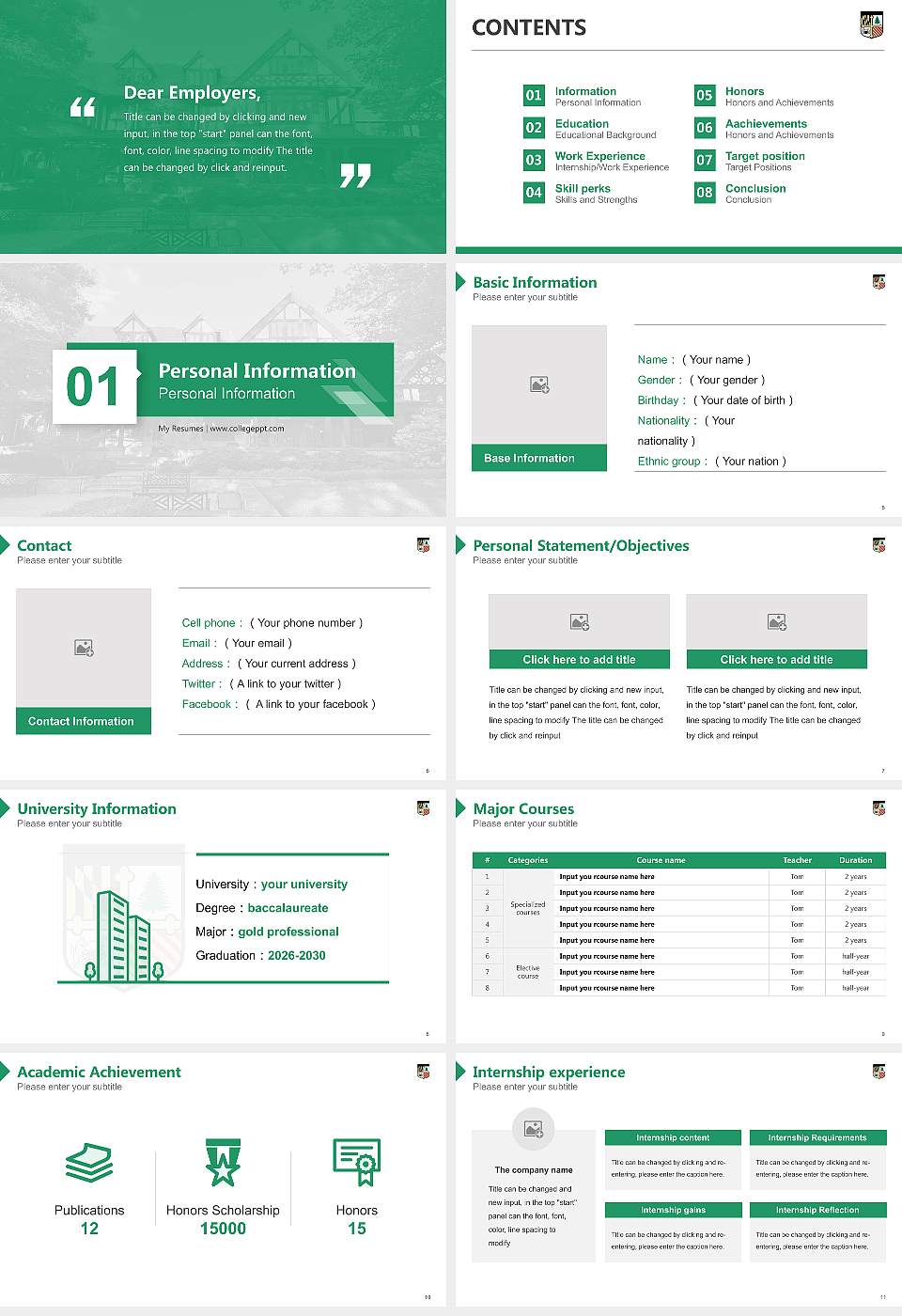 Loyola University Maryland Resume PPT Template16:9 ratio PPT effect preview image2