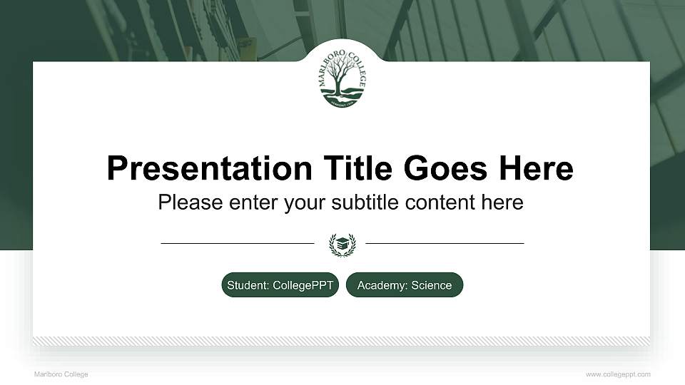Marlboro College National Scholarship Defense PPT Template16:9 ratio PPT effect preview image