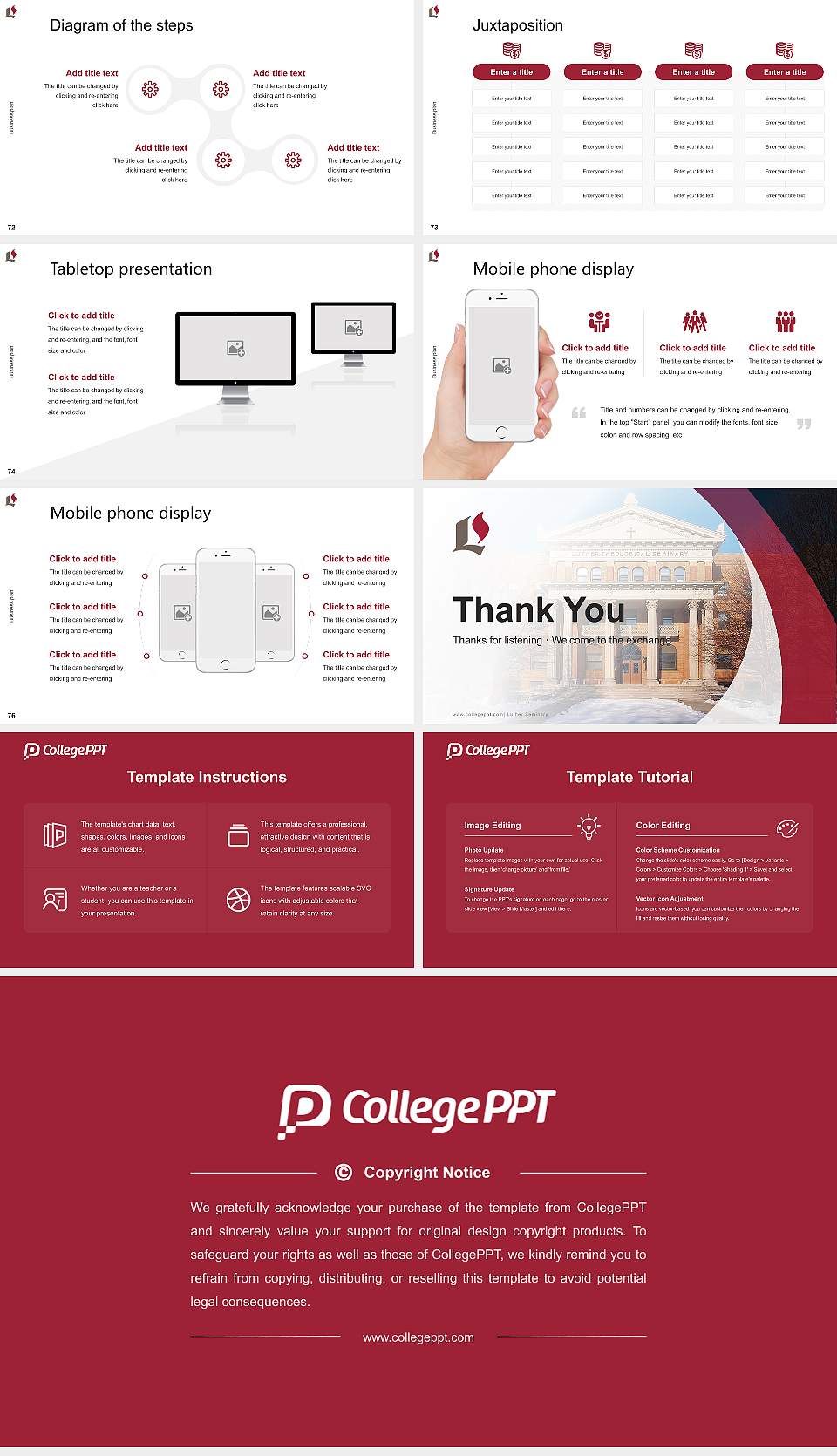 Luther Seminary Competition/Entrepreneurship Contest PPT Template16:9 ratio PPT effect preview image9