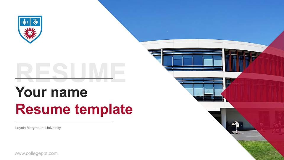 Loyola Marymount University Resume PPT Template16:9 ratio PPT effect preview image