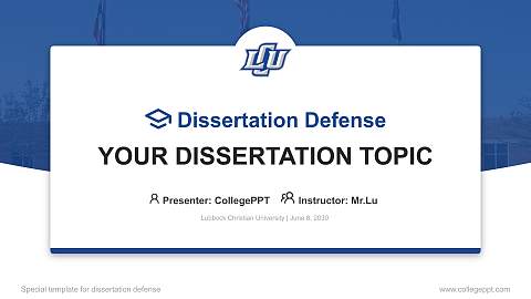 Lubbock Christian University Graduation Thesis Defense PPT Template