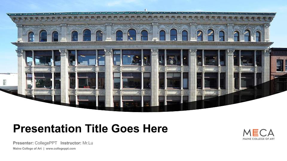Maine College of Art Course/Courseware Creation PPT Template16:9 ratio PPT effect preview image