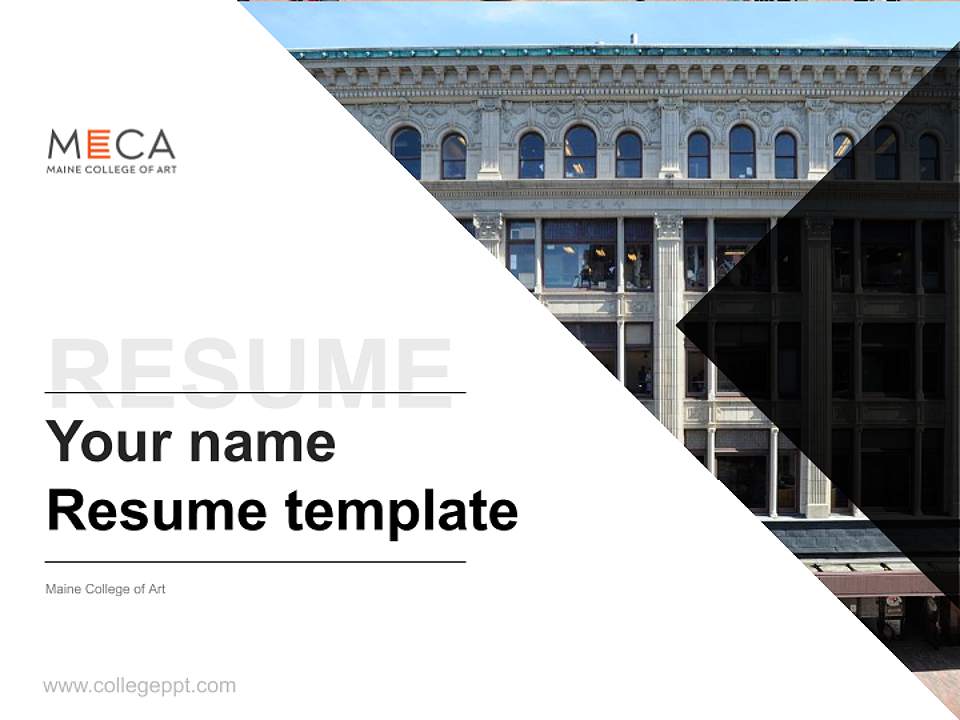 Maine College of Art Resume PPT Template4:3 ratio PPT effect preview image5