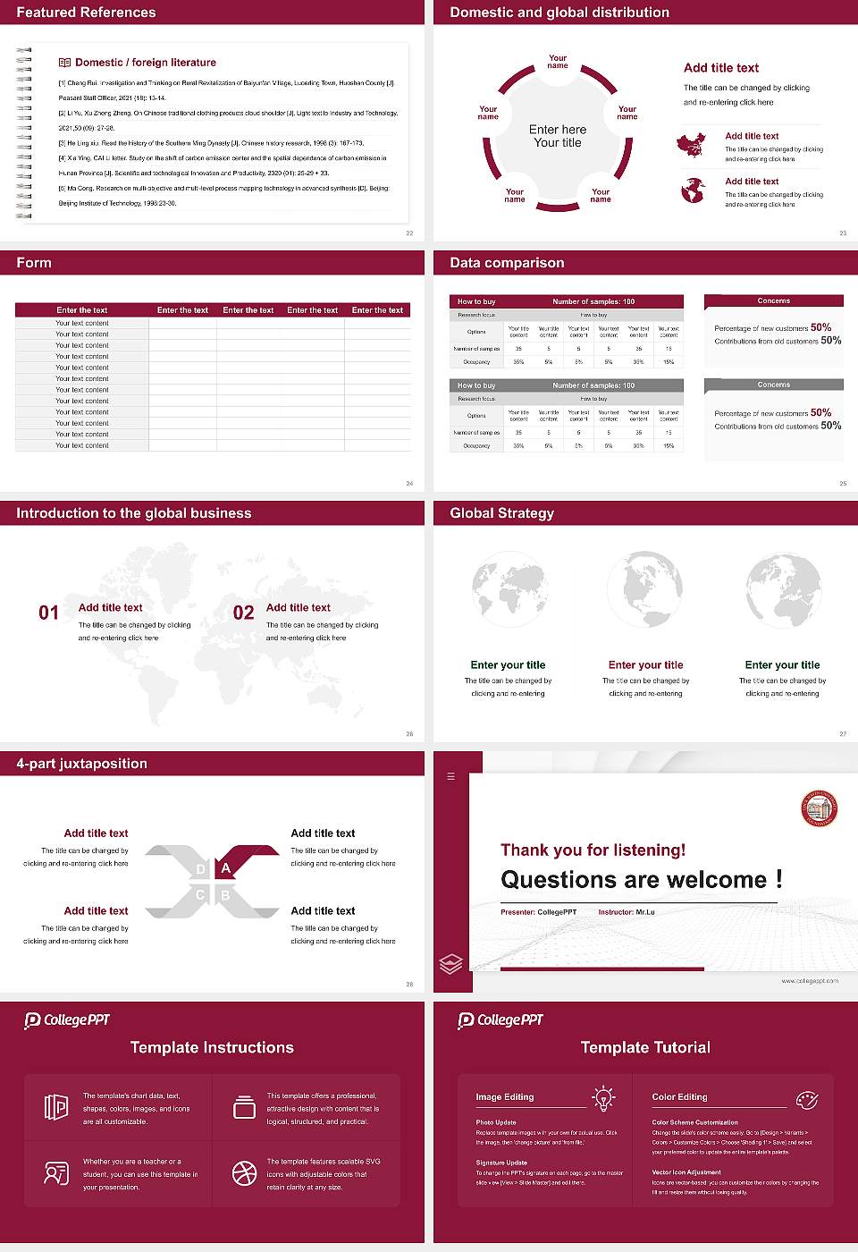 Lock Haven University Thesis Proposal/Graduation Defense PPT Template16:9 ratio PPT effect preview image4