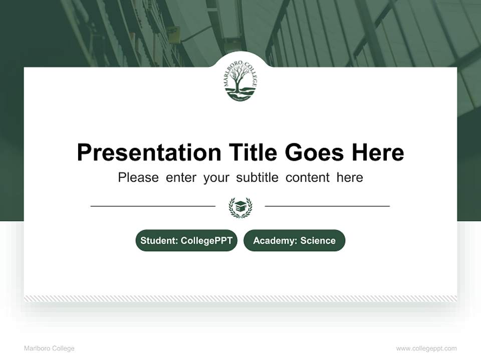 Marlboro College National Scholarship Defense PPT Template4:3 ratio PPT effect preview image4