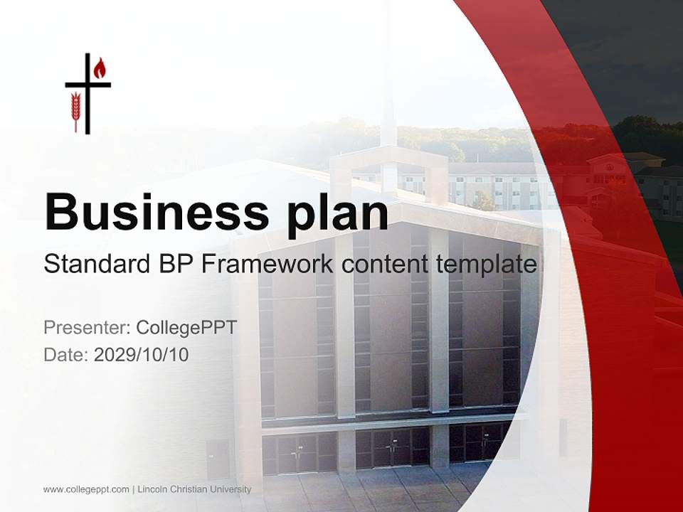 Lincoln Christian University Competition/Entrepreneurship Contest PPT Template4:3 ratio PPT effect preview image9