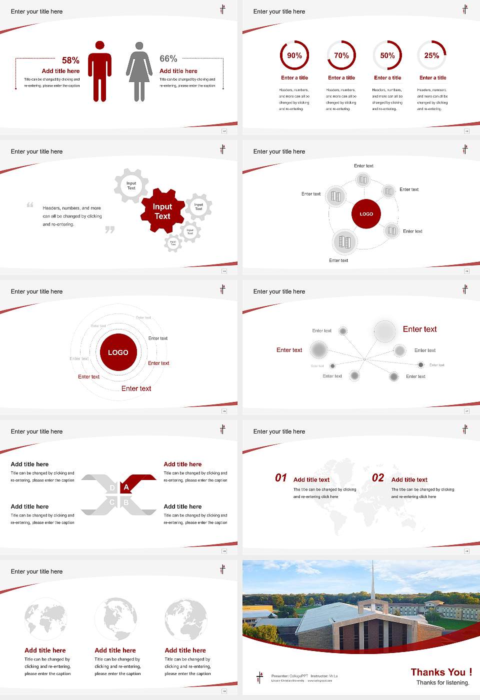 Lincoln Christian University Course/Courseware Creation PPT Template16:9 ratio PPT effect preview image4