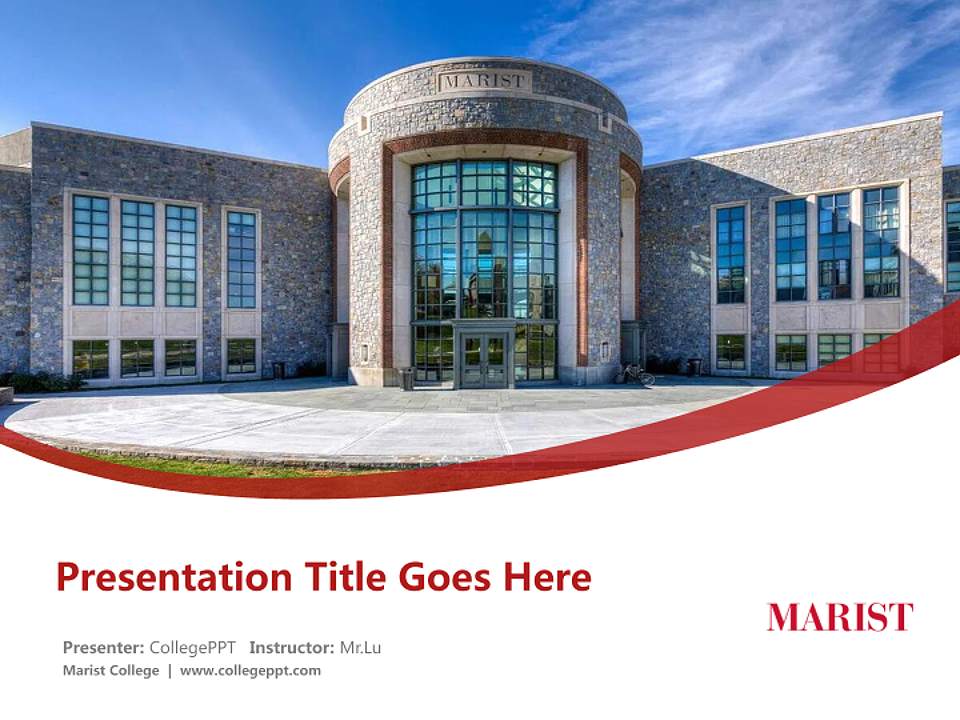 Marist College Course/Courseware Creation PPT Template4:3 ratio PPT effect preview image5