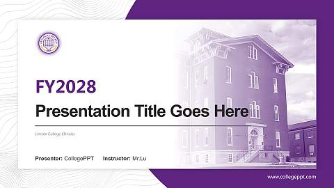 Lincoln College (Illinois) Academic Presentation/Research Findings Report PPT Template