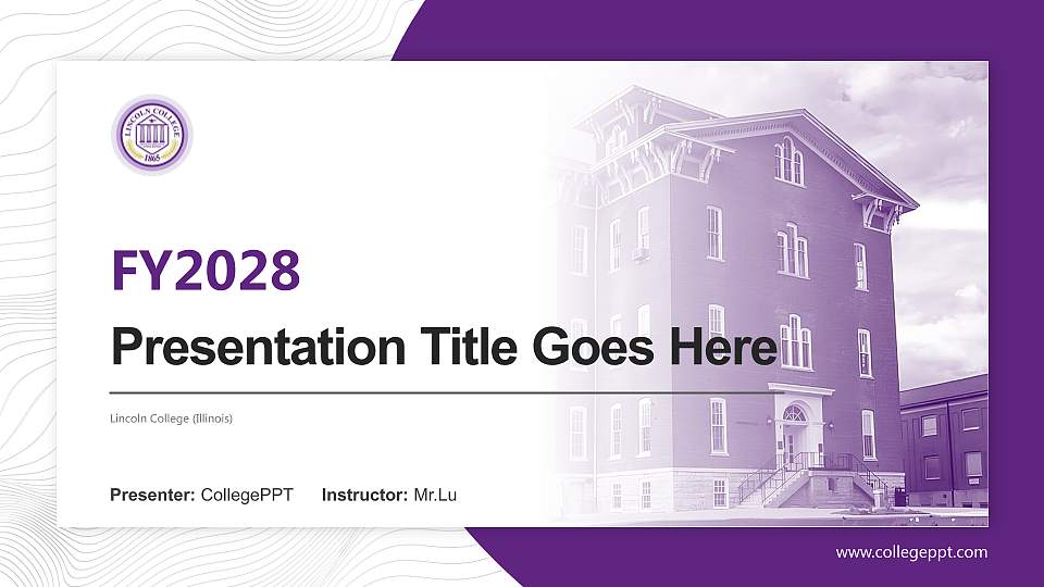 Lincoln College (Illinois) Academic Presentation/Research Findings Report PPT Template16:9 ratio PPT effect preview image