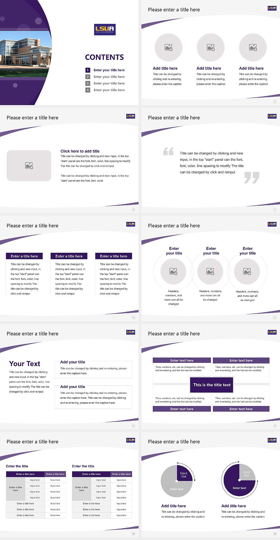 Louisiana State University-Alexandria Course/Courseware Creation PPT Template4:3 ratio PPT effect preview image2
