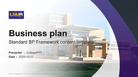 Louisiana State University-Alexandria Competition/Entrepreneurship Contest PPT Template