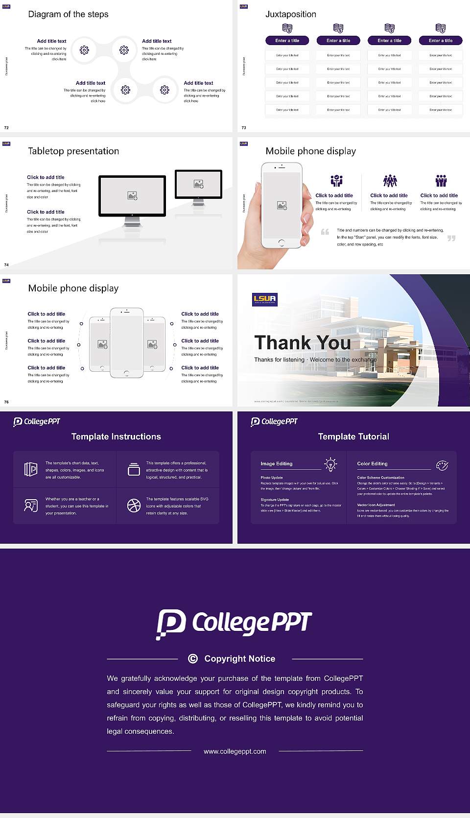 Louisiana State University-Alexandria Competition/Entrepreneurship Contest PPT Template16:9 ratio PPT effect preview image9