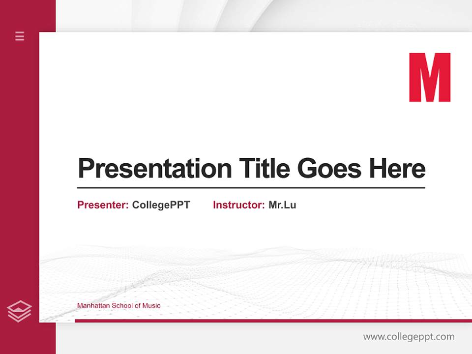Manhattan School of Music Thesis Proposal/Graduation Defense PPT Template4:3 ratio PPT effect preview image5