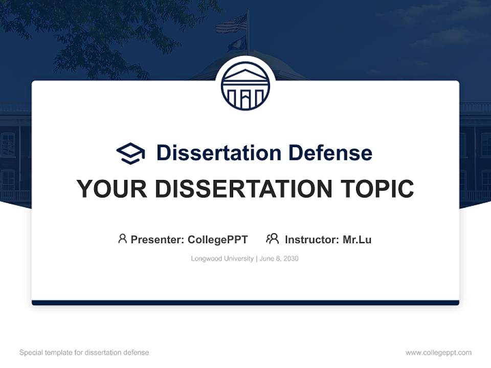 Longwood University Graduation Thesis Defense PPT Template4:3 ratio PPT effect preview image7