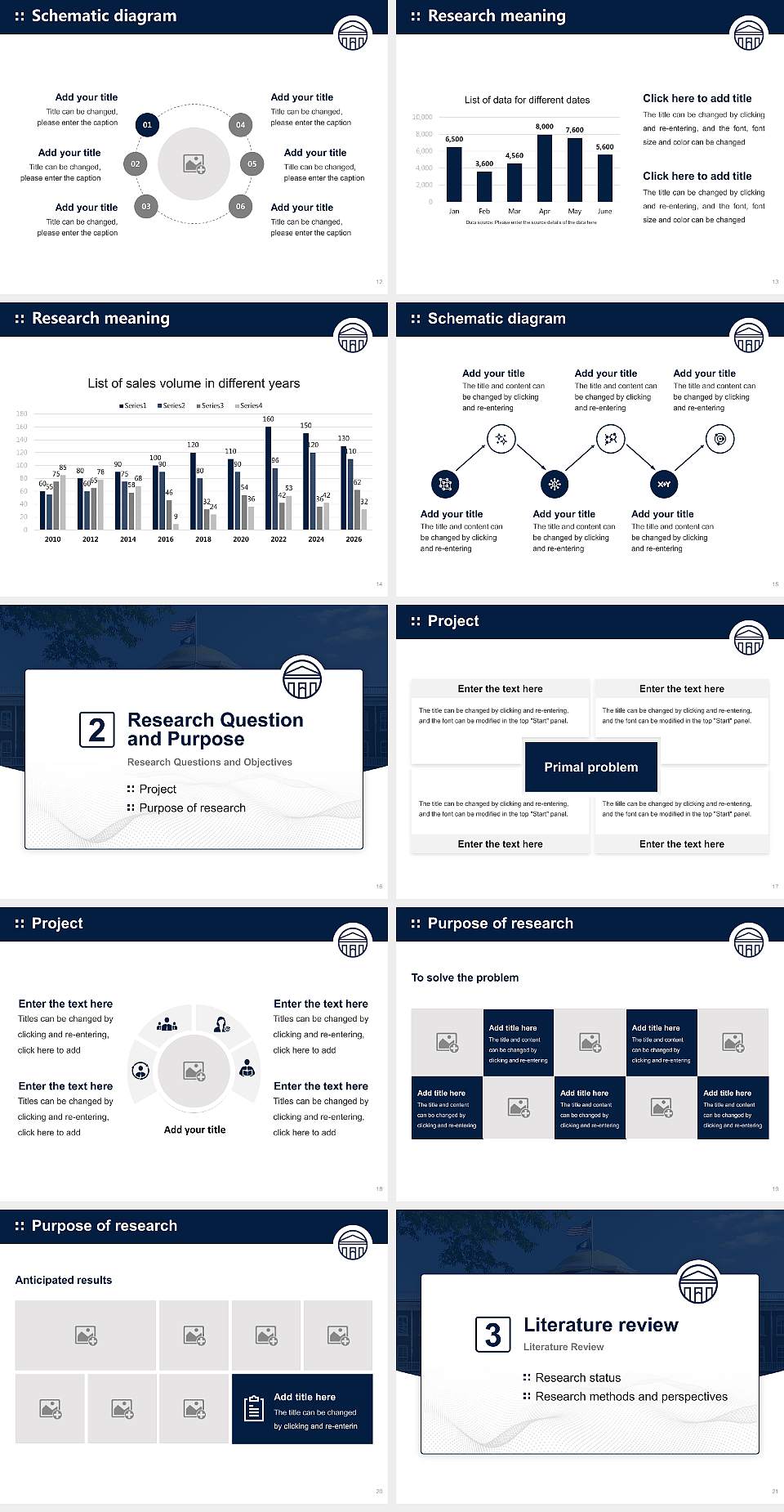 Longwood University Graduation Thesis Defense PPT Template4:3 ratio PPT effect preview image3