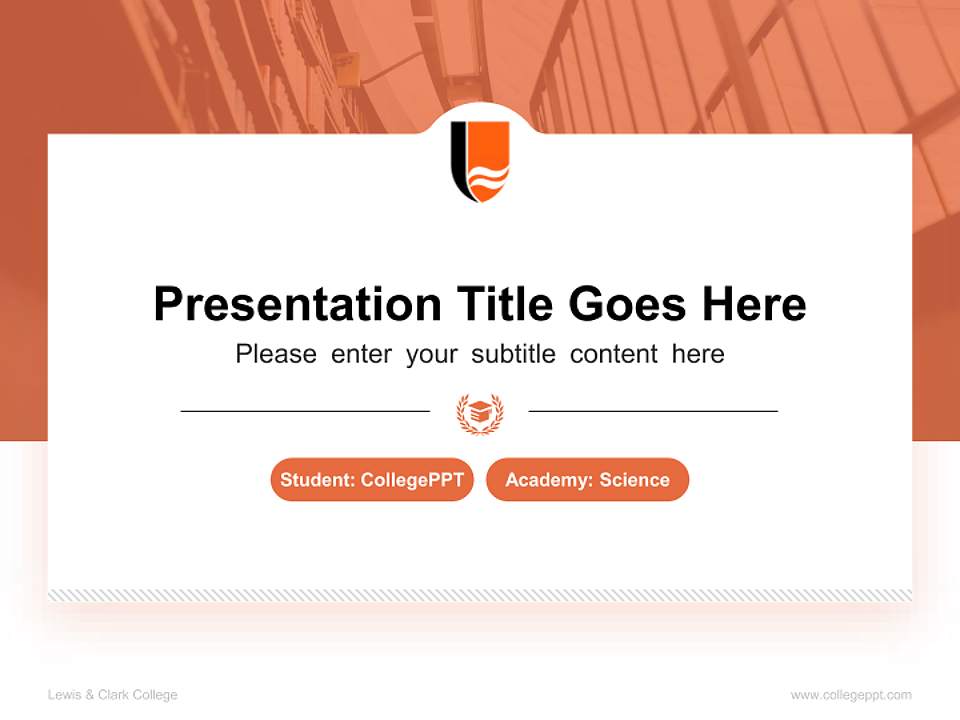 Lewis & Clark College National Scholarship Defense PPT Template4:3 ratio PPT effect preview image4