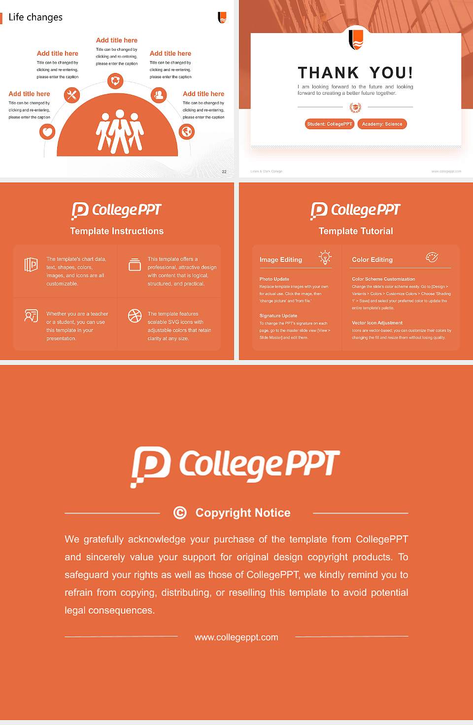 Lewis & Clark College National Scholarship Defense PPT Template4:3 ratio PPT effect preview image4