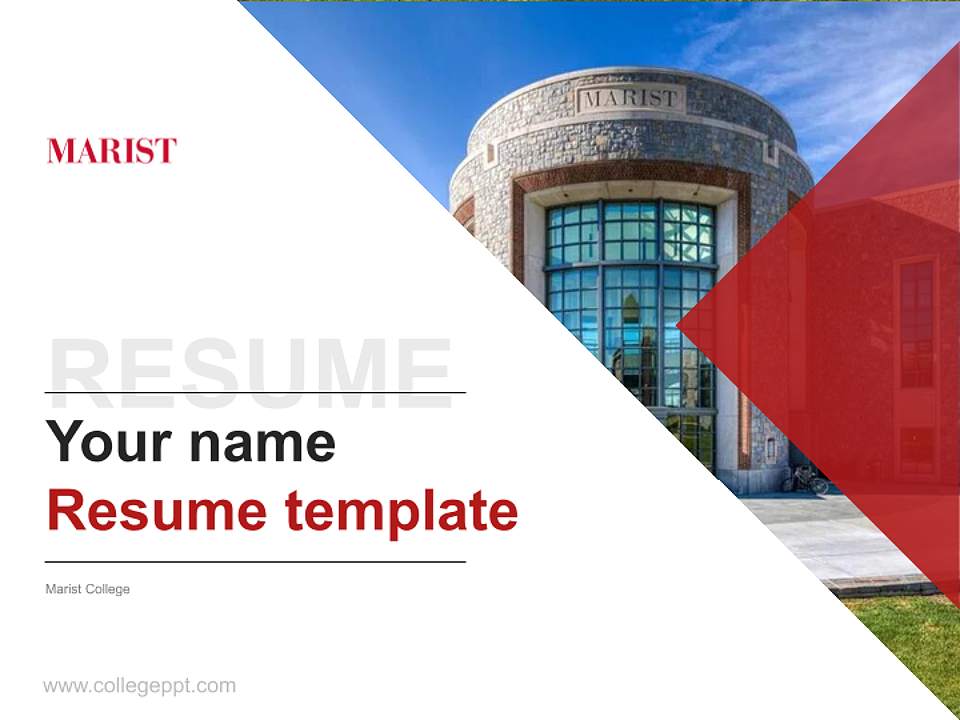 Marist College Resume PPT Template4:3 ratio PPT effect preview image5