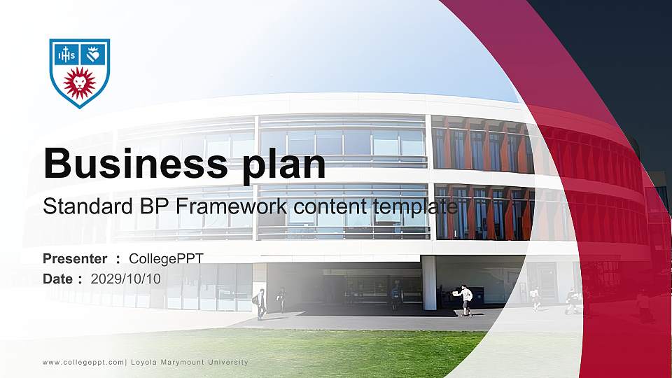Loyola Marymount University Competition/Entrepreneurship Contest PPT Template16:9 ratio PPT effect preview image