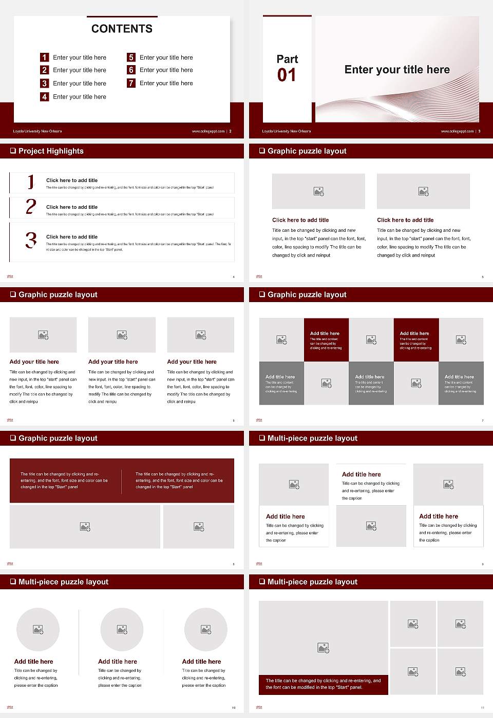 Loyola University New Orleans General Purpose PPT Template16:9 ratio PPT effect preview image2