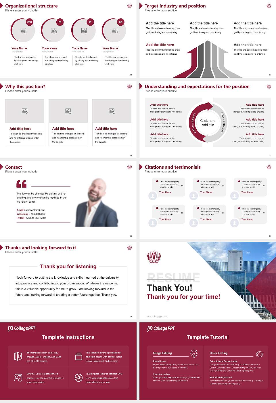 Loma Linda University Resume PPT Template16:9 ratio PPT effect preview image4