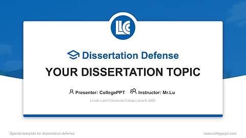 Lincoln Land Community College Graduation Thesis Defense PPT Template