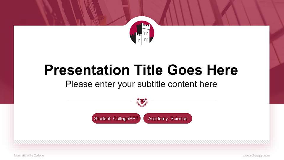 Manhattanville College National Scholarship Defense PPT Template16:9 ratio PPT effect preview image